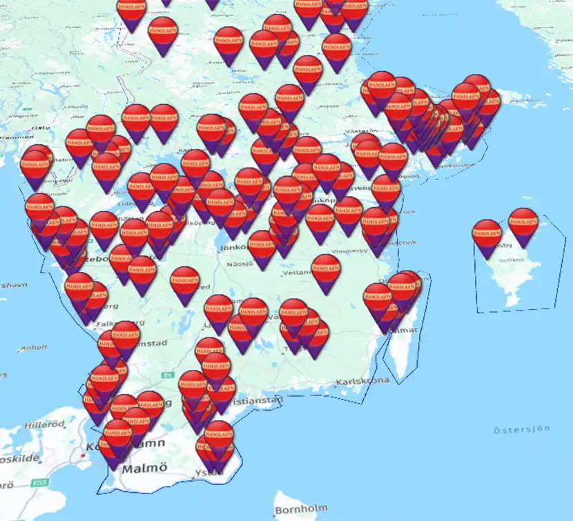 Handlarn i Sverige butiksdatabas