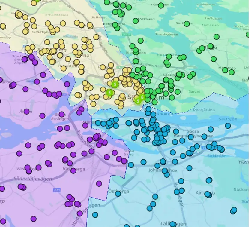 Säljdistrikt i Sales Action Map